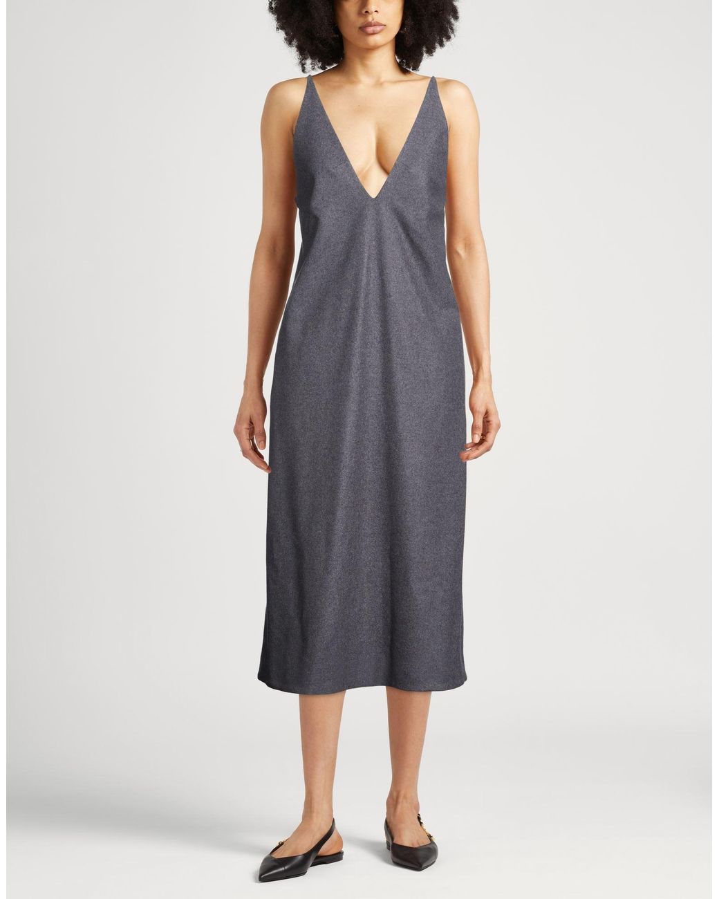 THE GARMENT Purple Midi Dress Recycled Wool, Polyamide, Lyocell