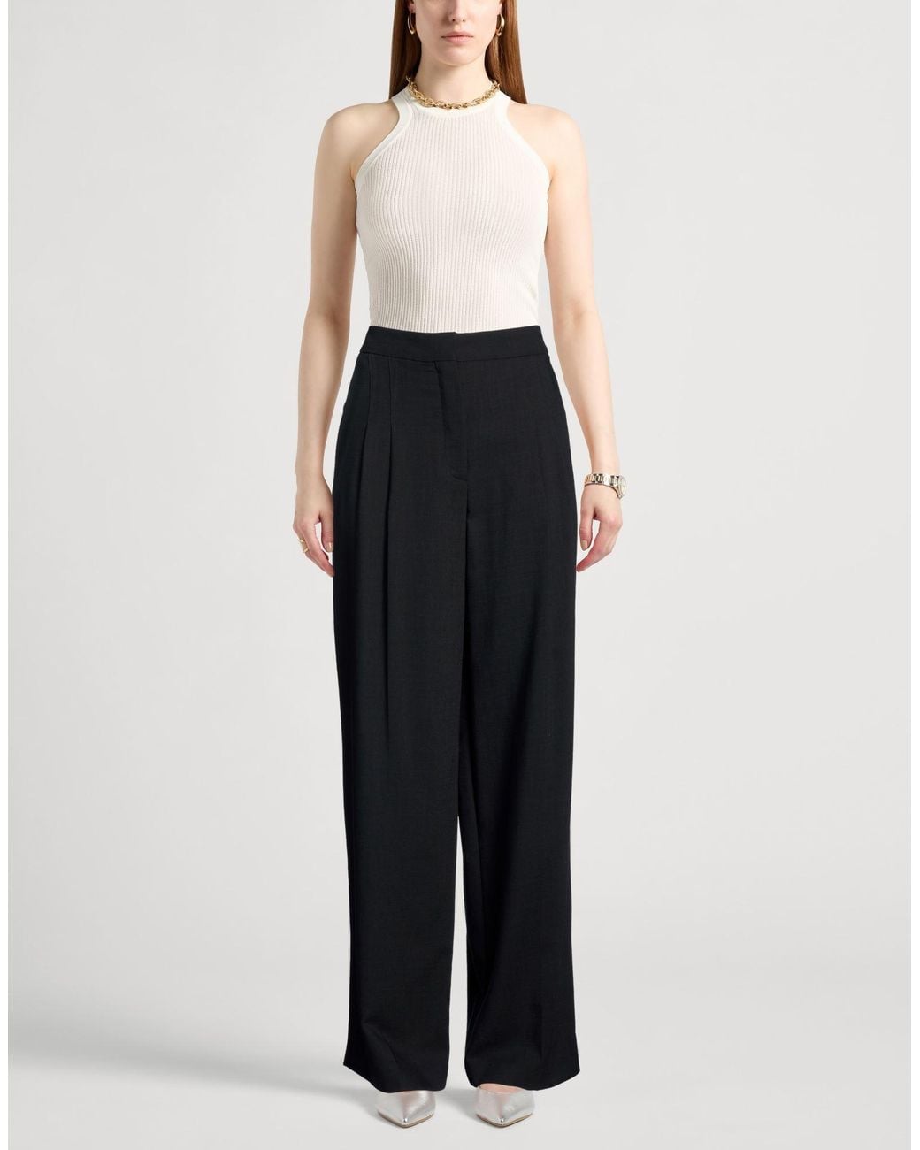 Ba&sh Black Pants Viscose, Polyester, Elastane