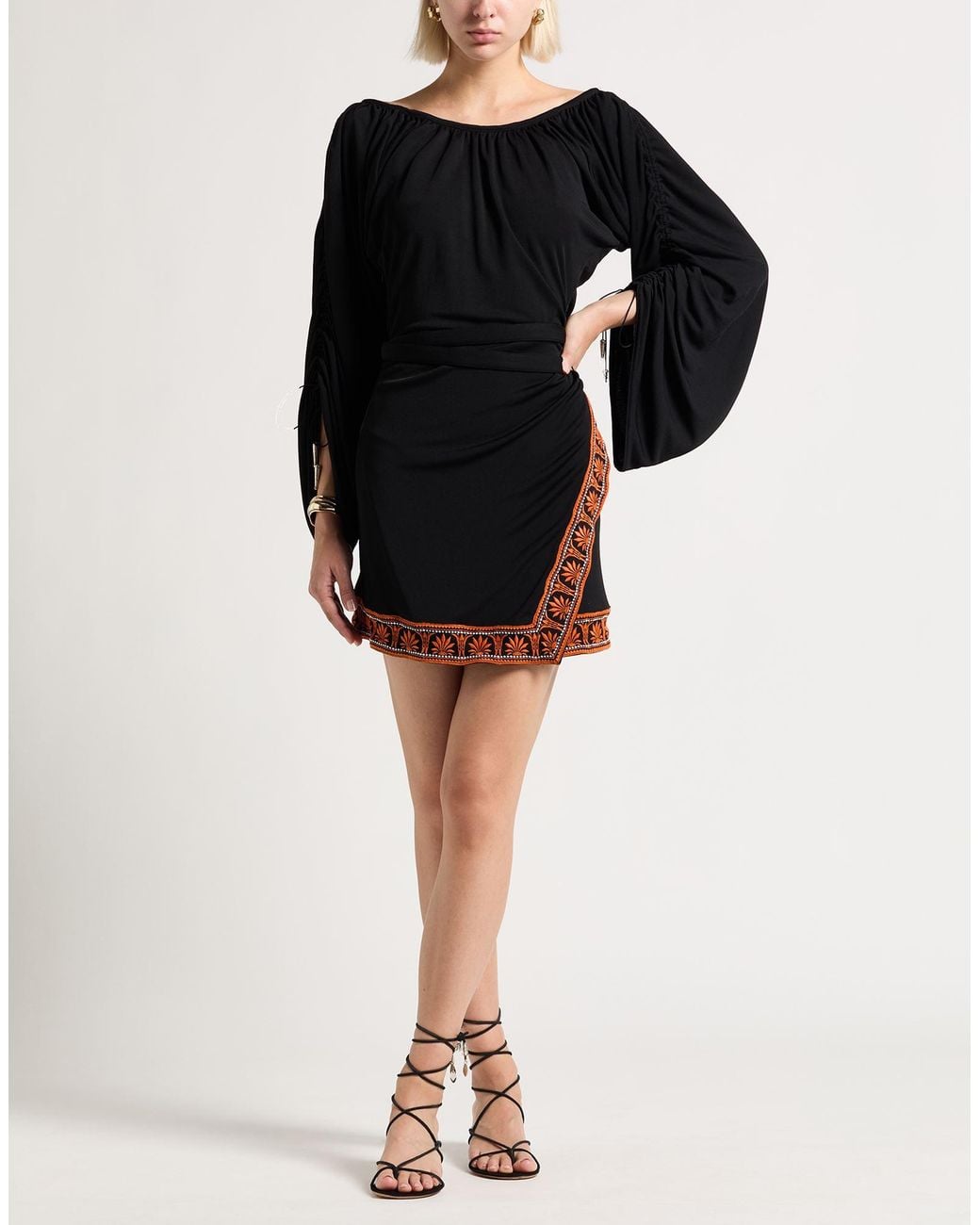 Rabanne Black Mini Dress Viscose, Polyamide