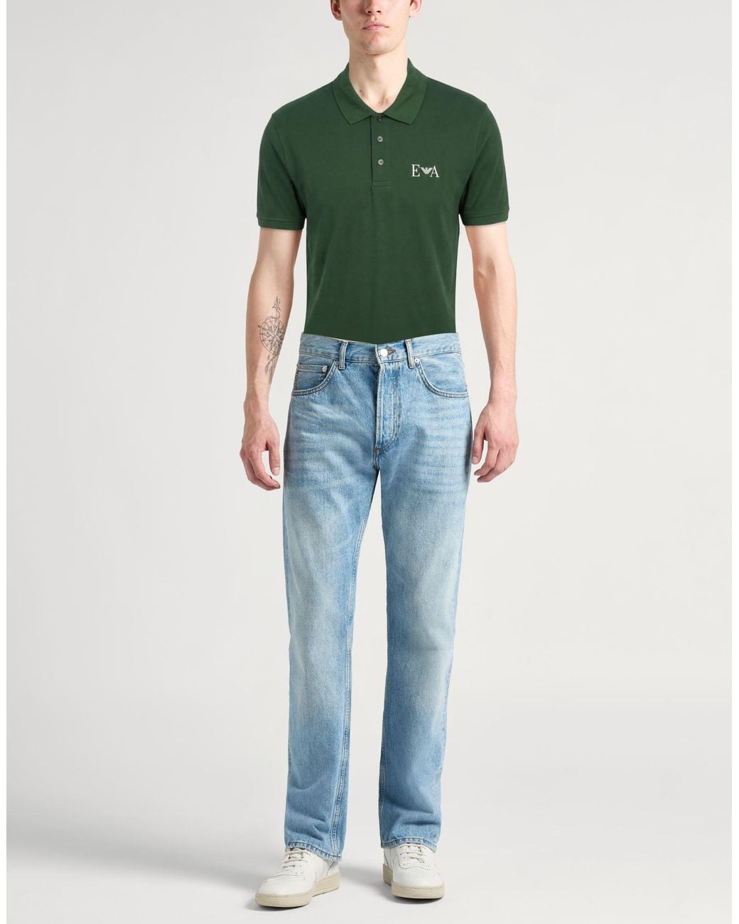 Emporio Armani Green Polo Shirt for men