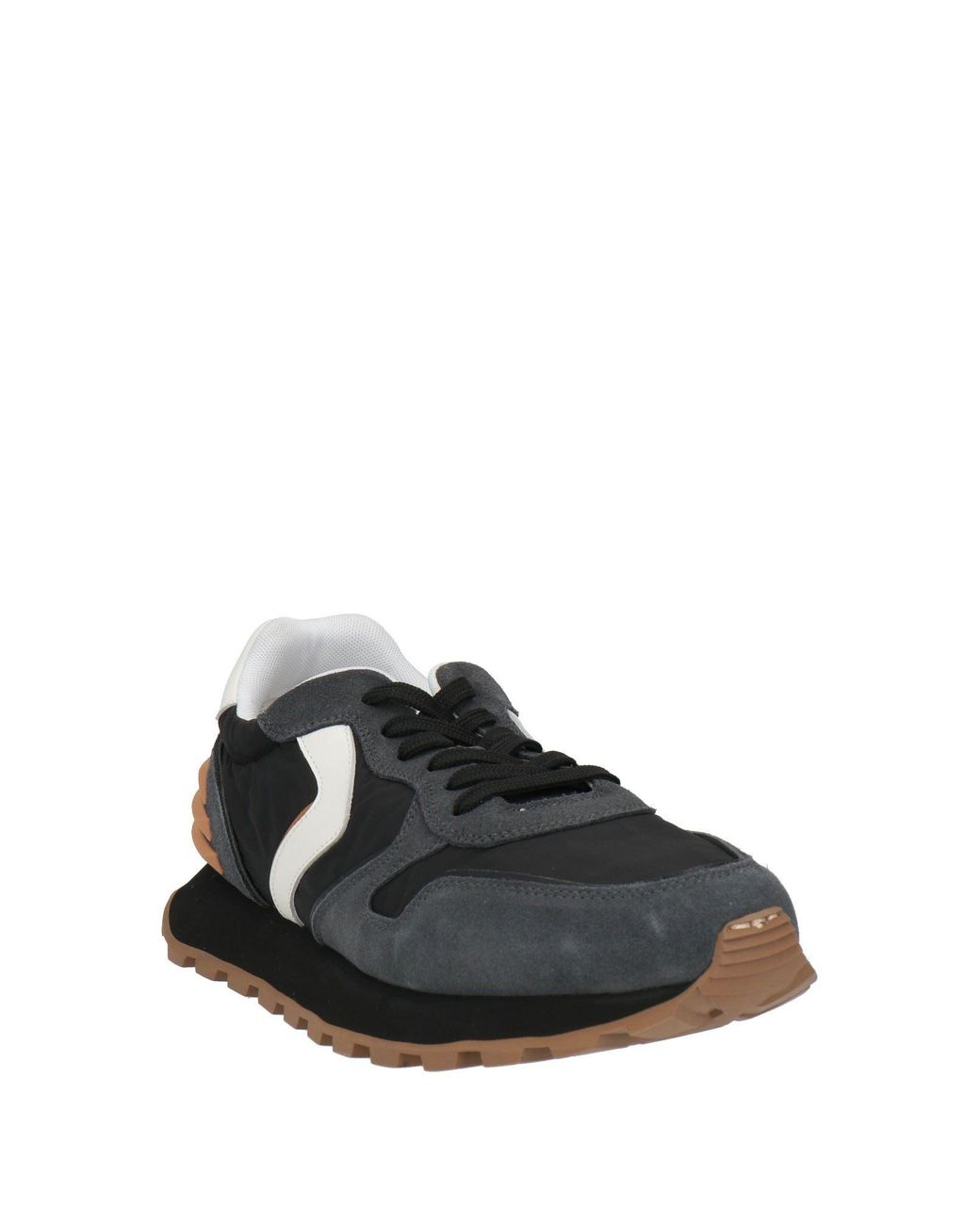 Voile Blanche Black Charcoal Sneakers Leather, Textile Fibers for men