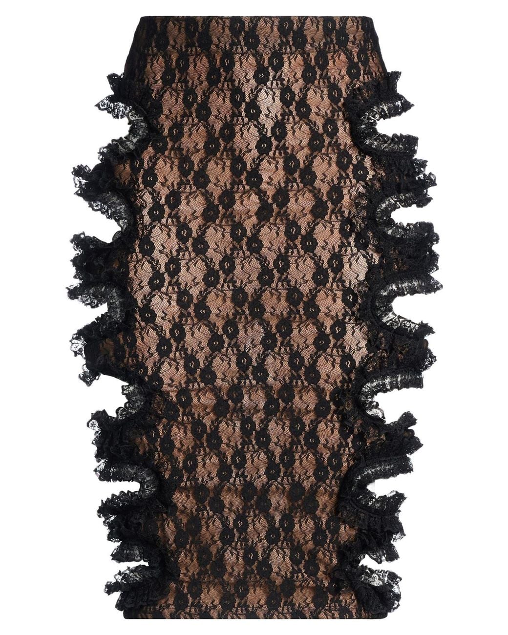 Self-Portrait Black Midi Skirt