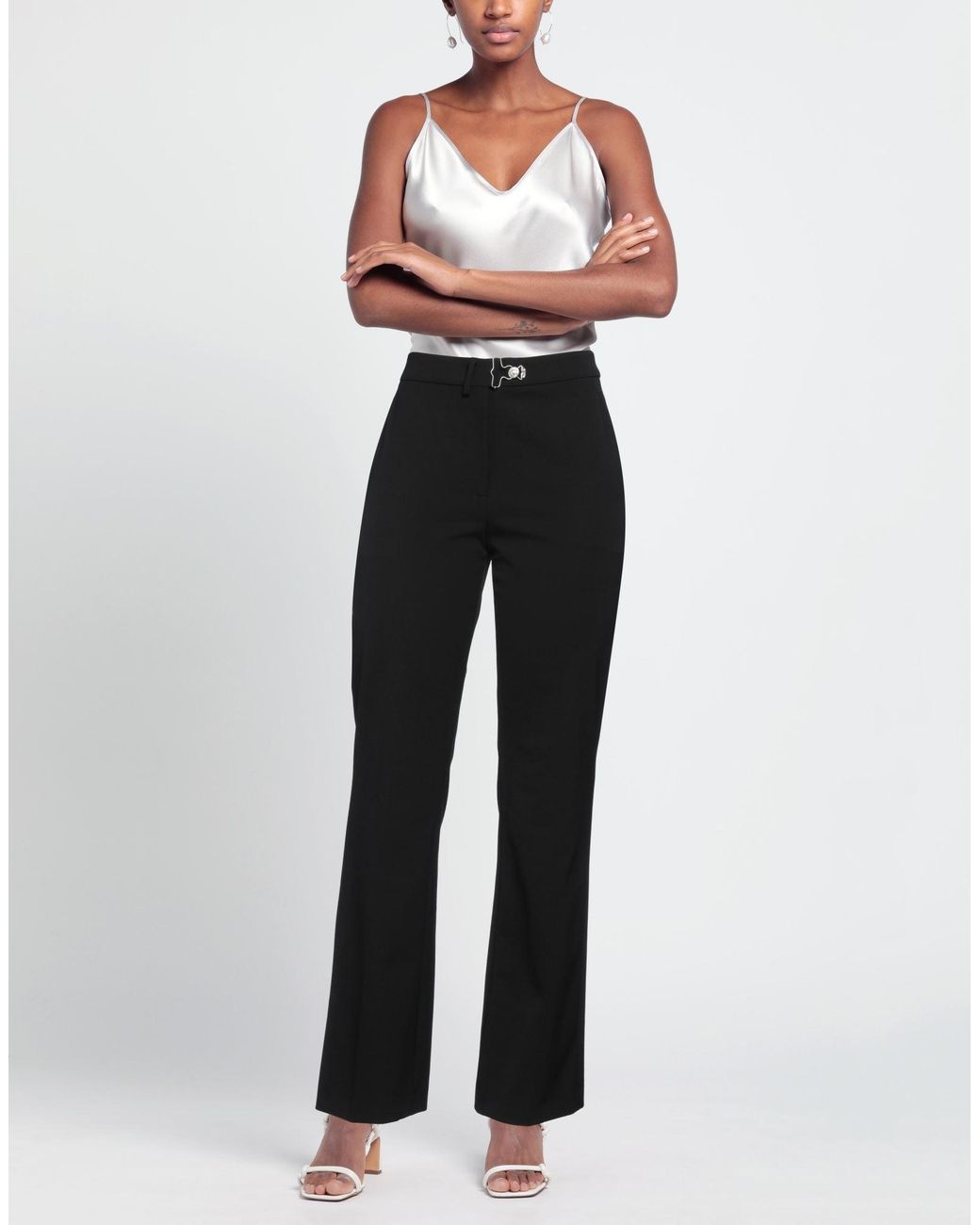 Moschino Black Pants Polyester, Virgin Wool, Elastane