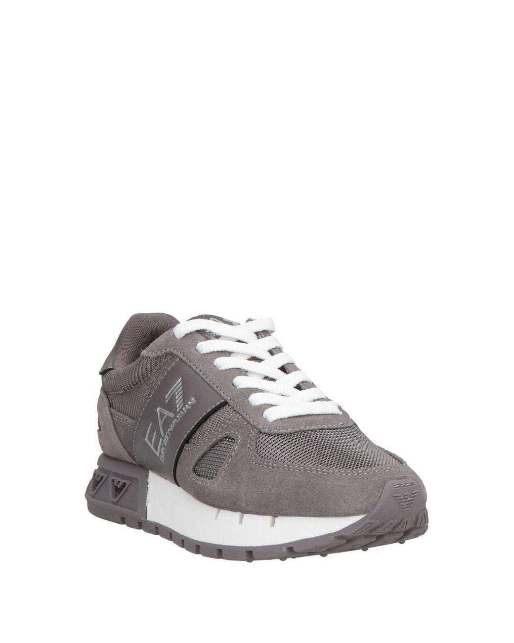 EA7 Gray Sneakers Cow Leather, Polyester