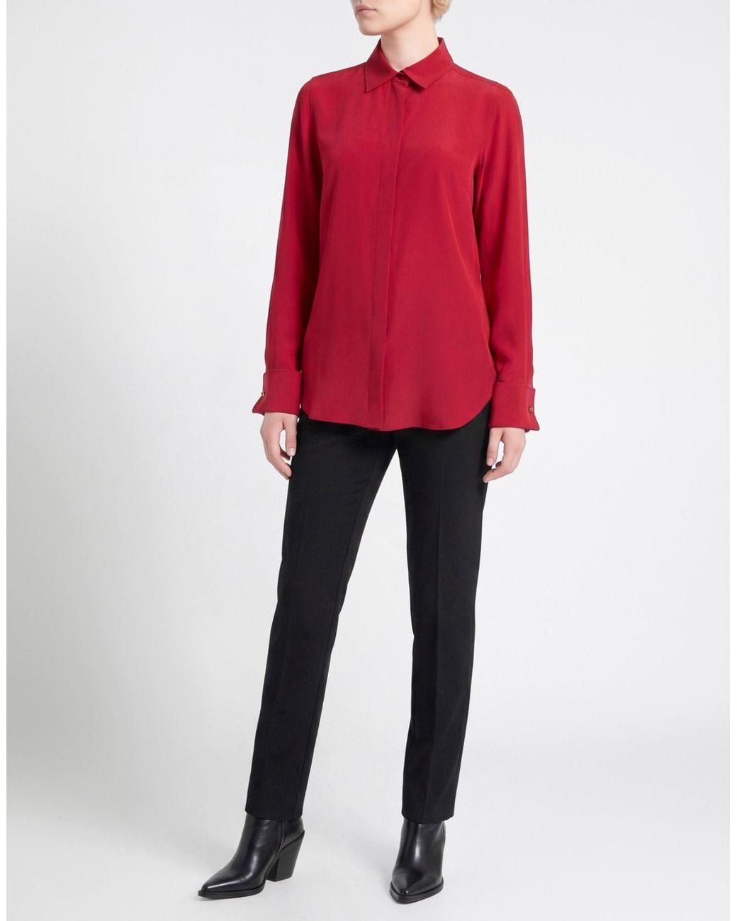 Max Mara Red Shirt Silk
