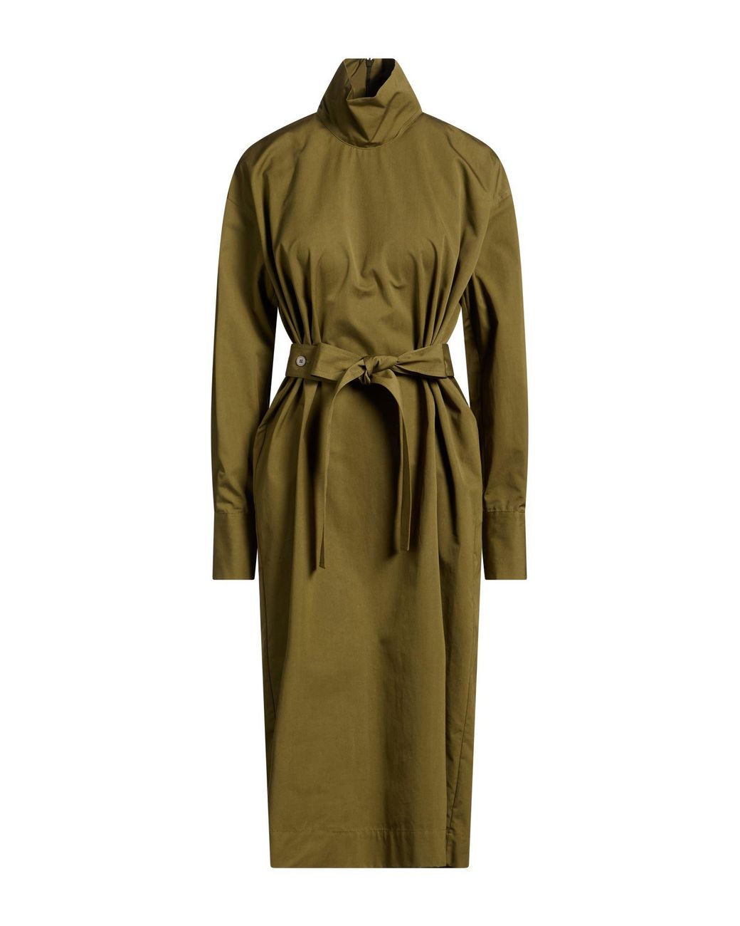 Fabiana Filippi Green Military Midi Dress Cotton