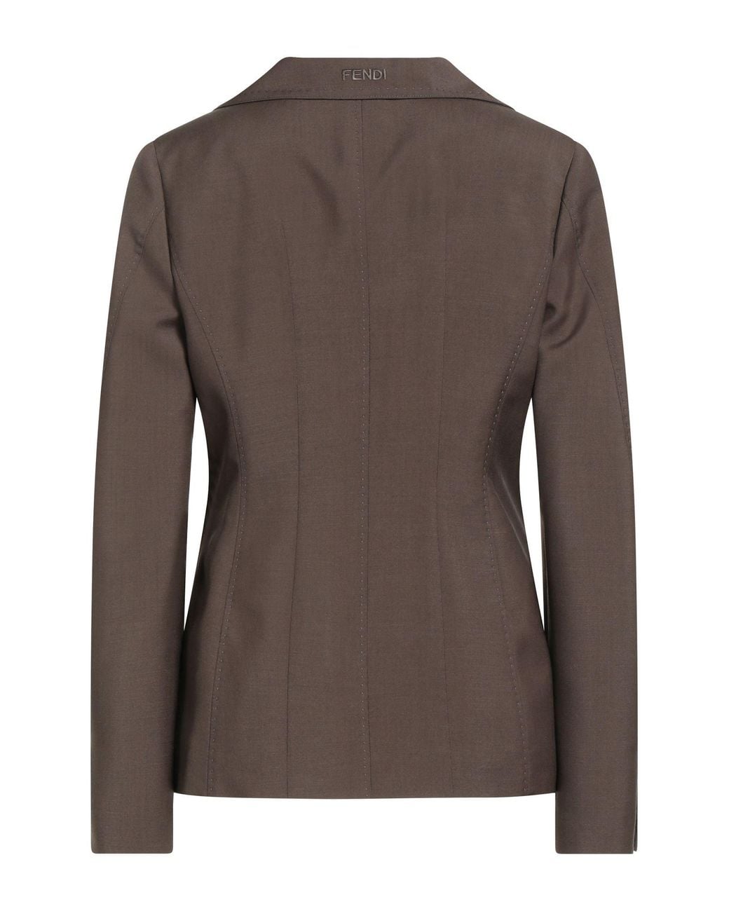 Fendi Brown Blazer Wool, Mohair Wool