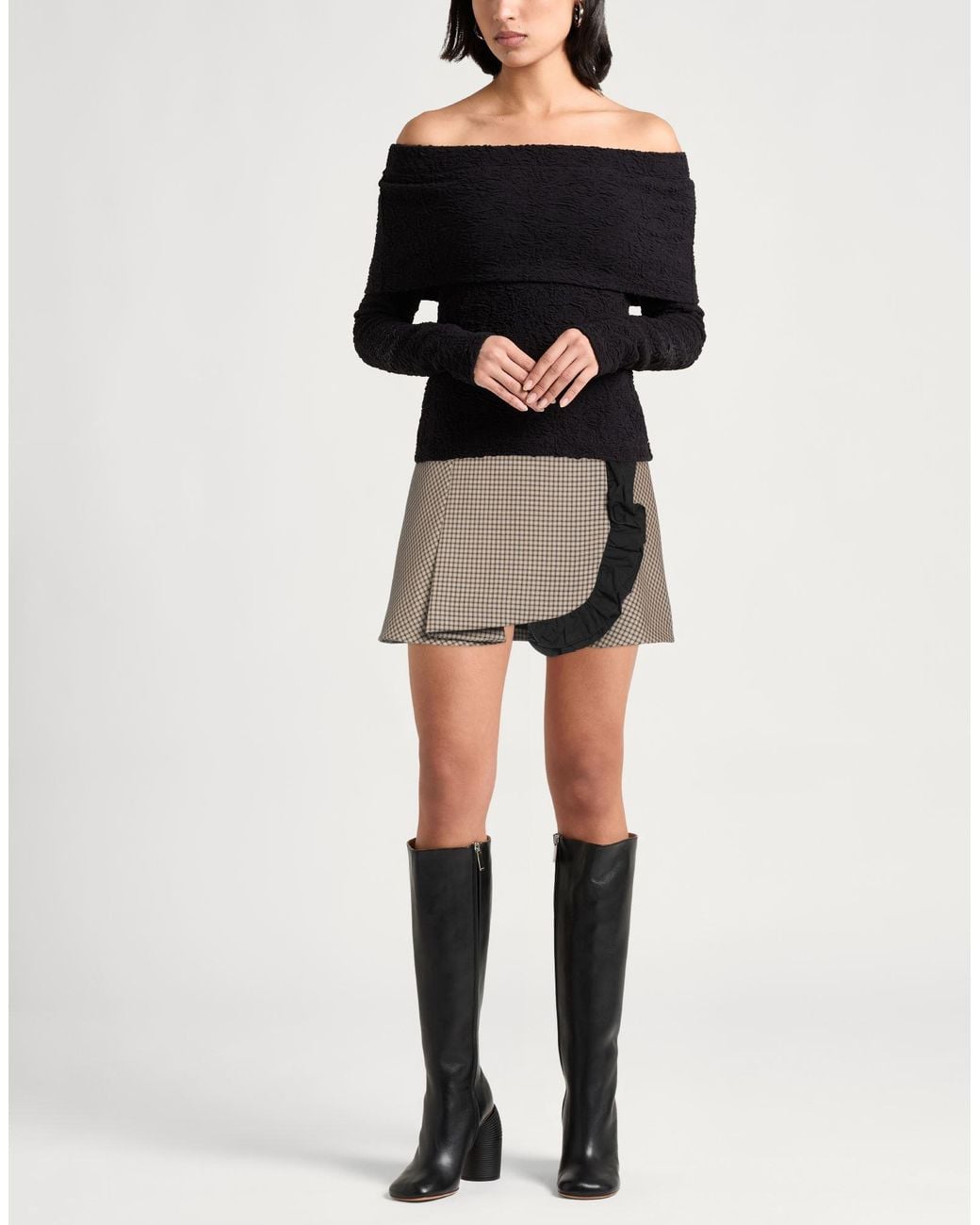 MSGM Gray Mini Skirt