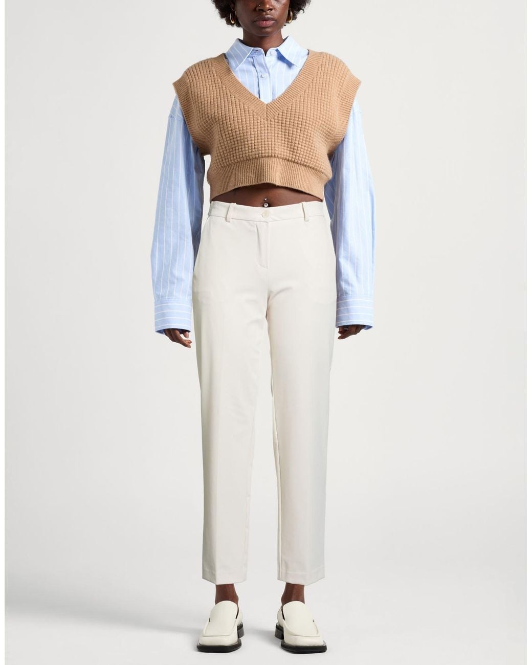 Dixie White Pants Polyester, Elastane