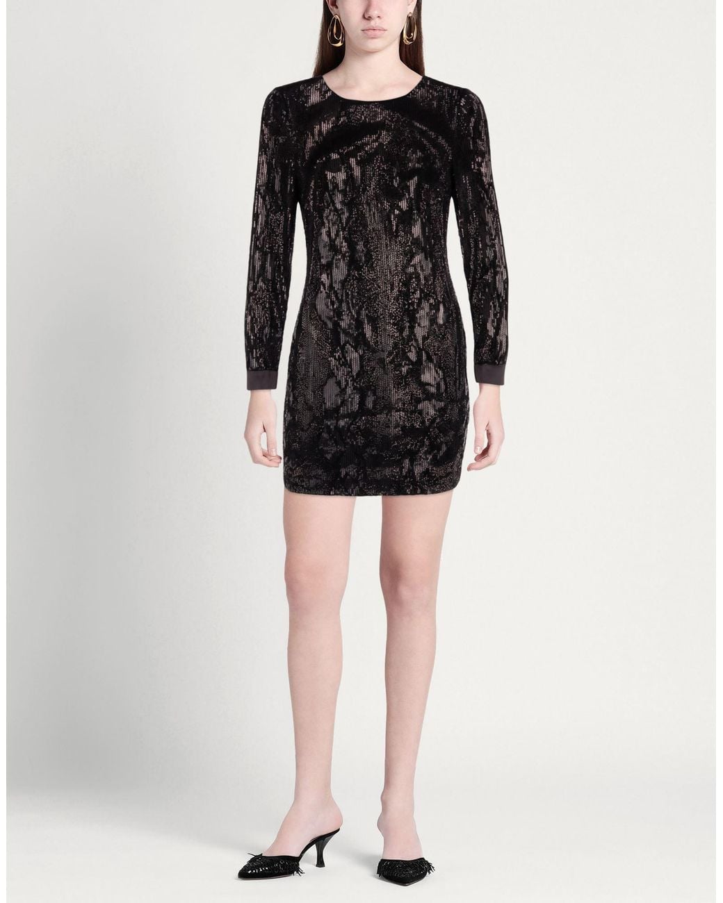 Clips Black Mini Dress Polyester