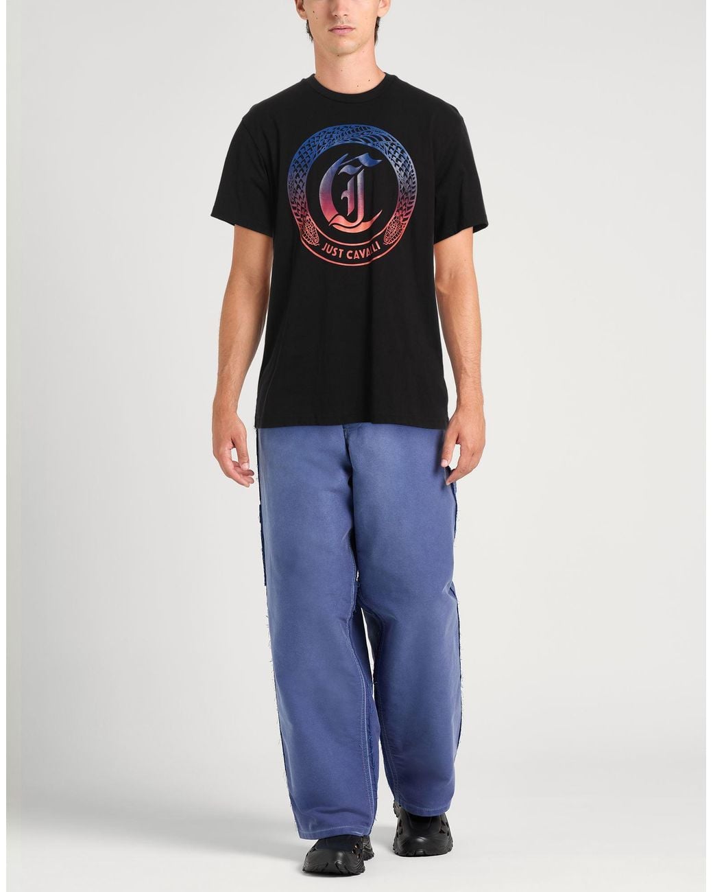 Just Cavalli Black T-Shirt Cotton for men