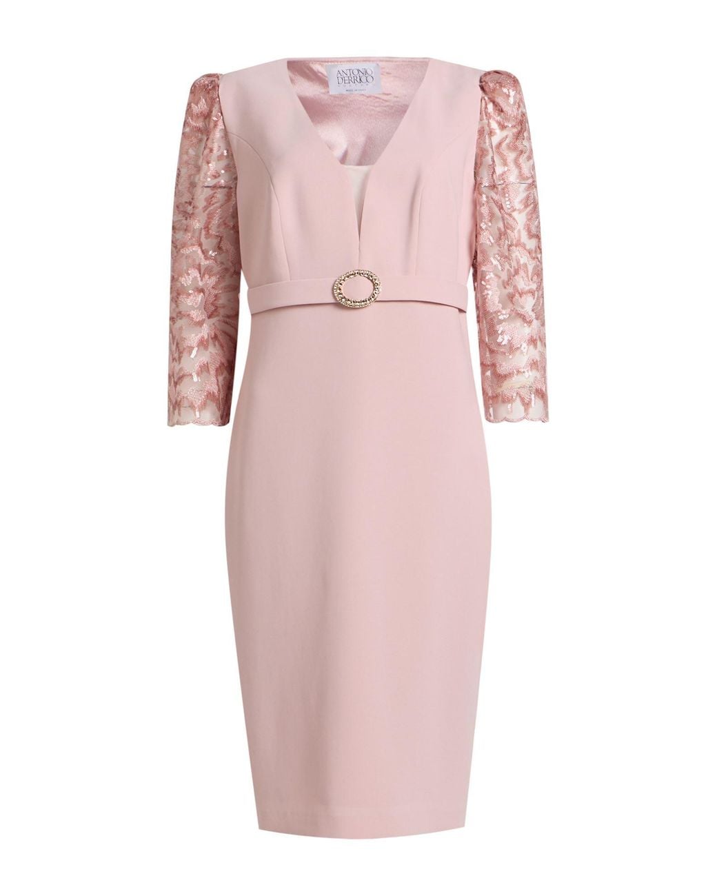 Antonio D'errico Pink Blush Midi Dress Polyester, Elastane
