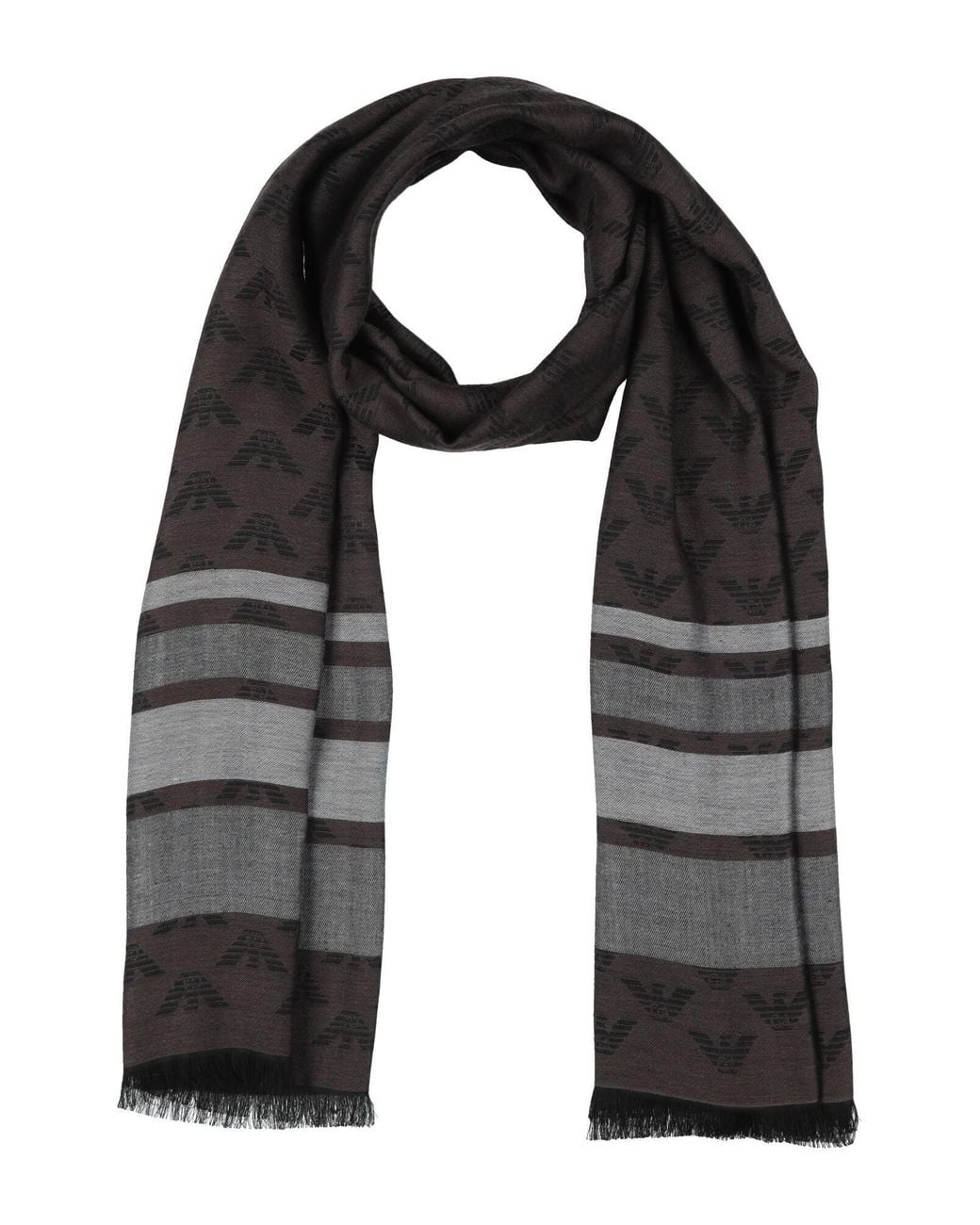 Emporio Armani Black Scarf Modal, Polyester, Viscose for men