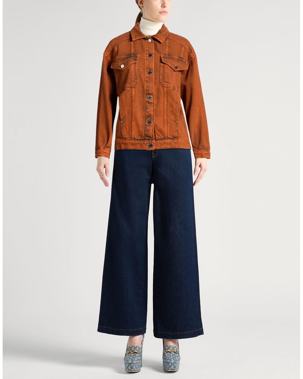 Alberta Ferretti Brown Denim Outerwear