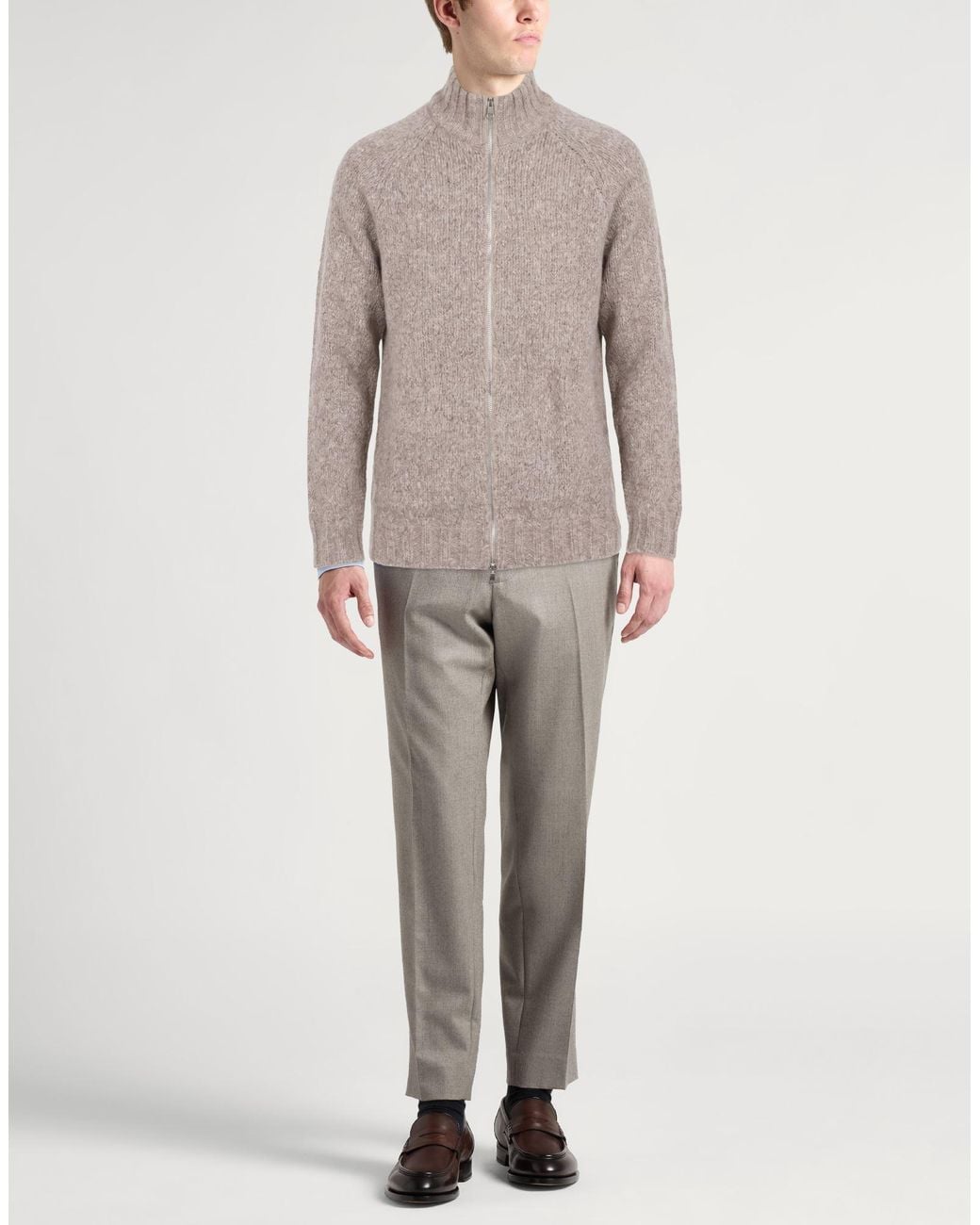 Brunello Cucinelli Gray Cardigan Alpaca Wool, Polyamide, Wool, Cashmere, Silk for men