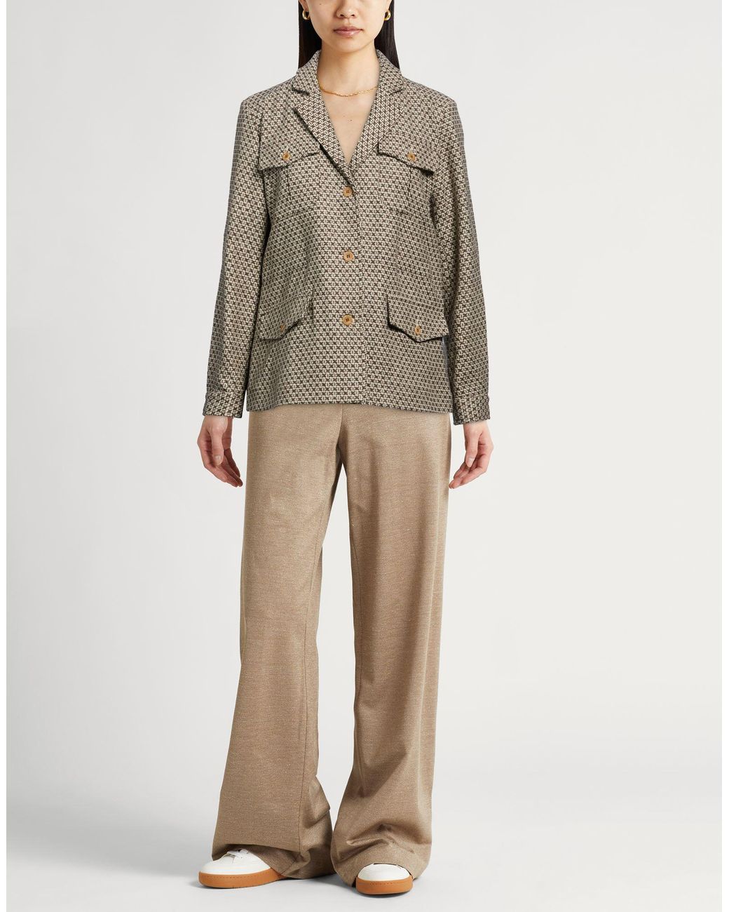 Ines De La Fressange Paris Gray Jacket Wool