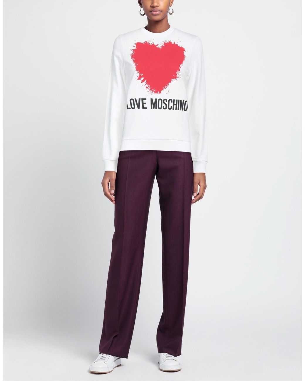 Love Moschino White Sweatshirt Cotton