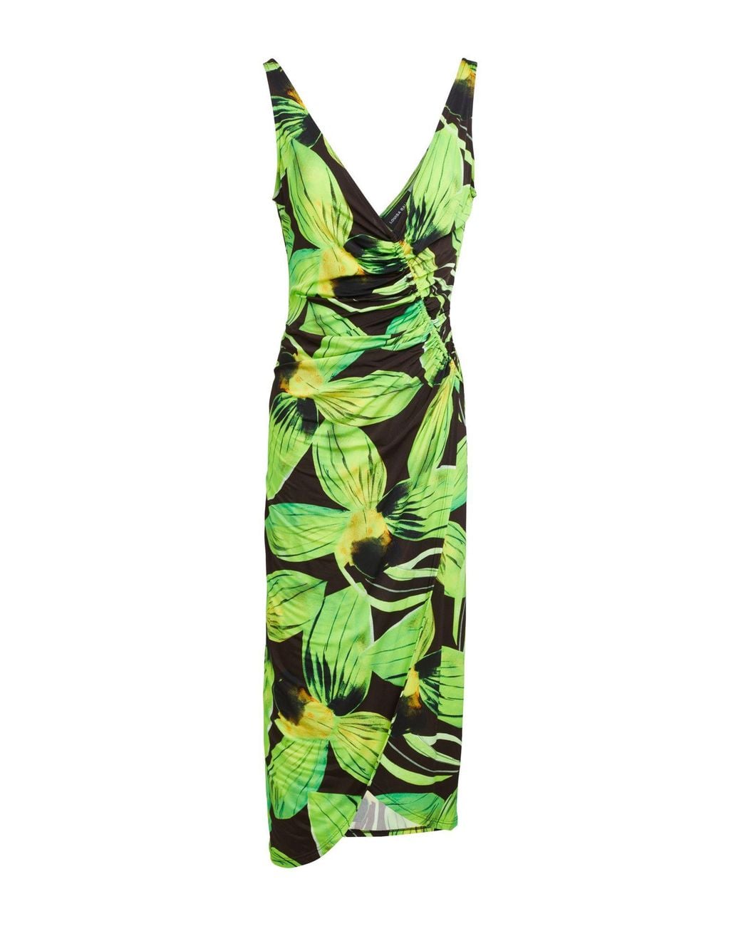 Louisa Ballou Green Midi Dress Viscose, Elastane