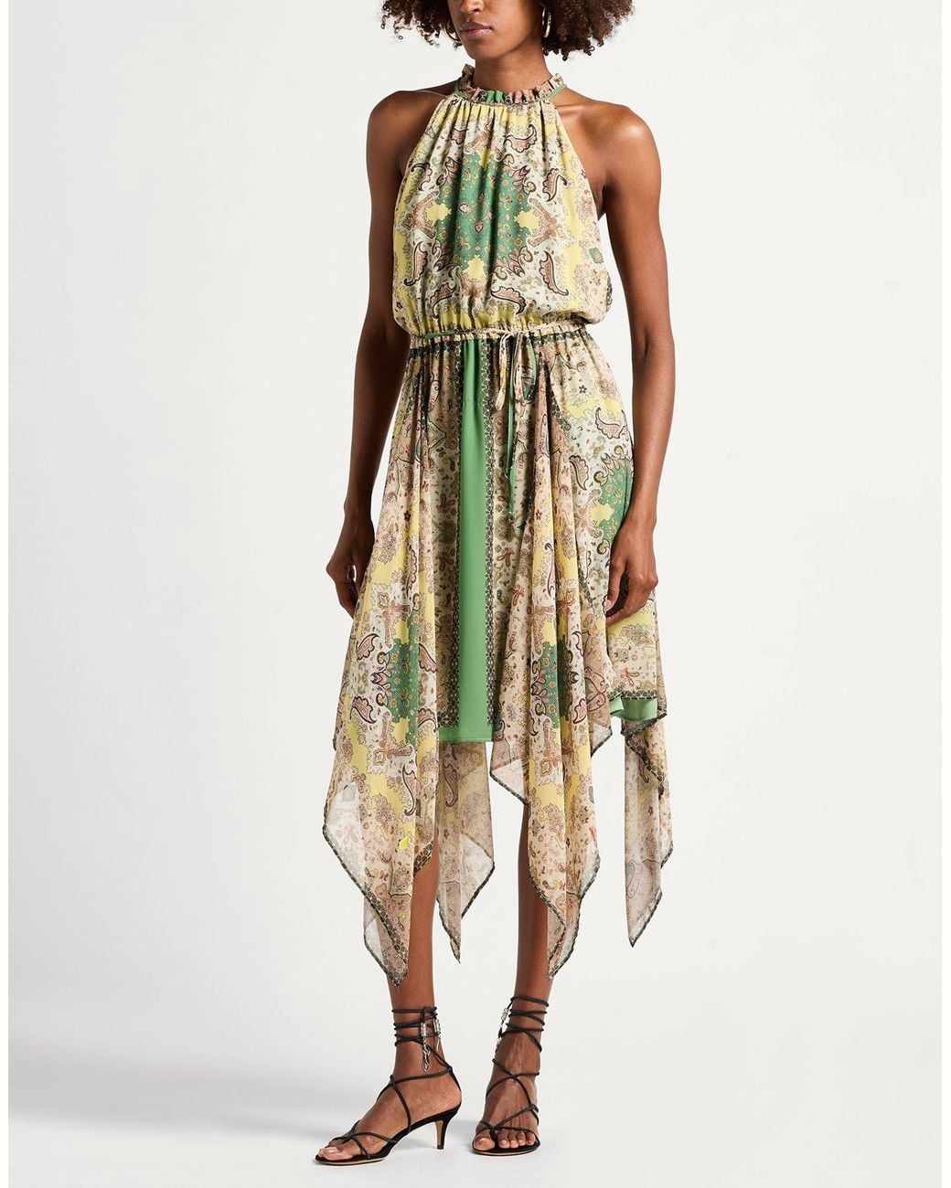 Twinset Metallic Midi Dress Polyester