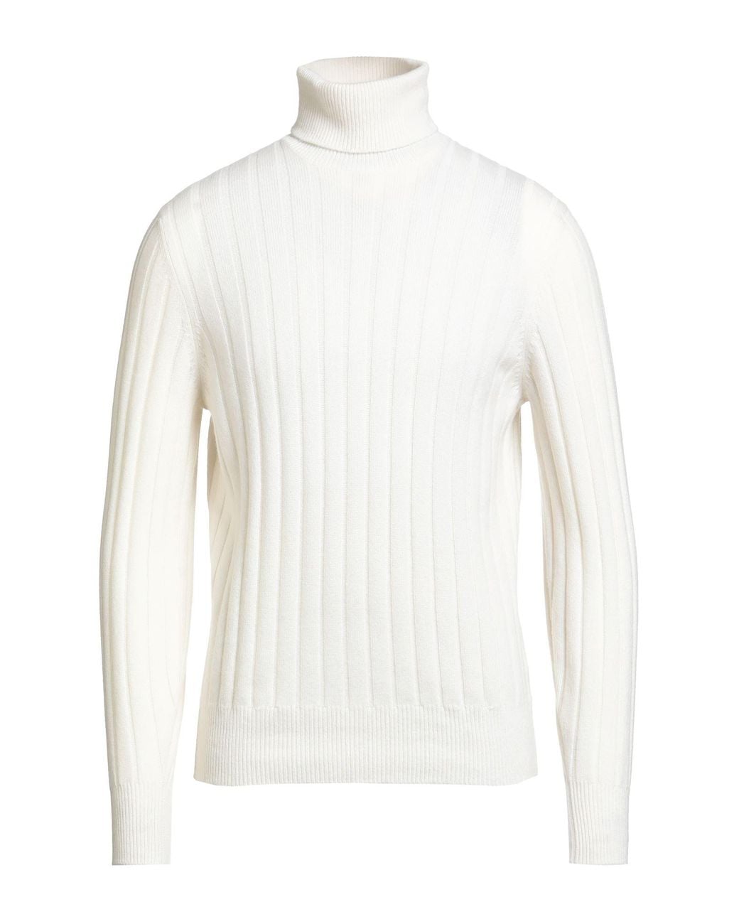 Brunello Cucinelli White Cashmere Turtleneck Cashmere for men