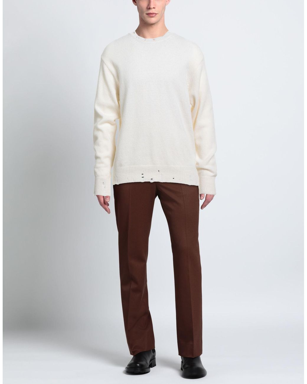 Amaranto White Sweater for men