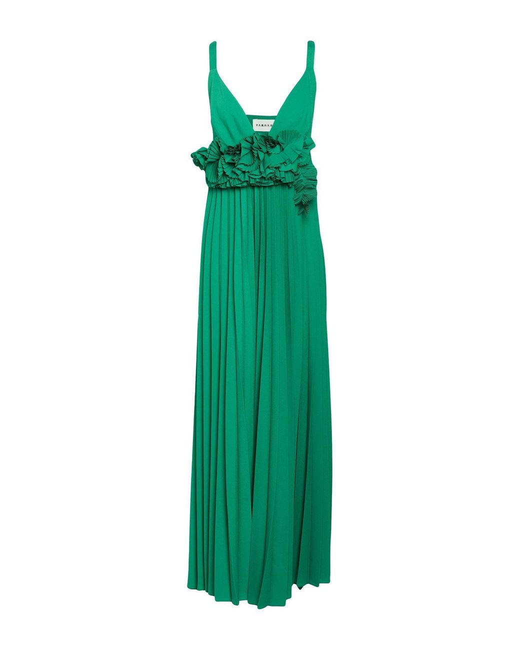 P.A.R.O.S.H. Green Maxi Dress Polyester