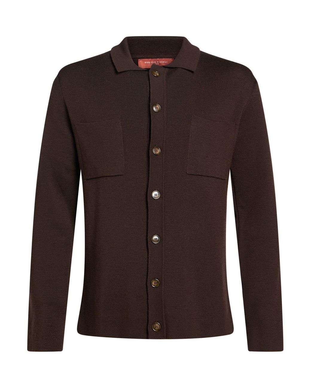 Daniele Fiesoli Brown Cardigan Virgin Wool for men