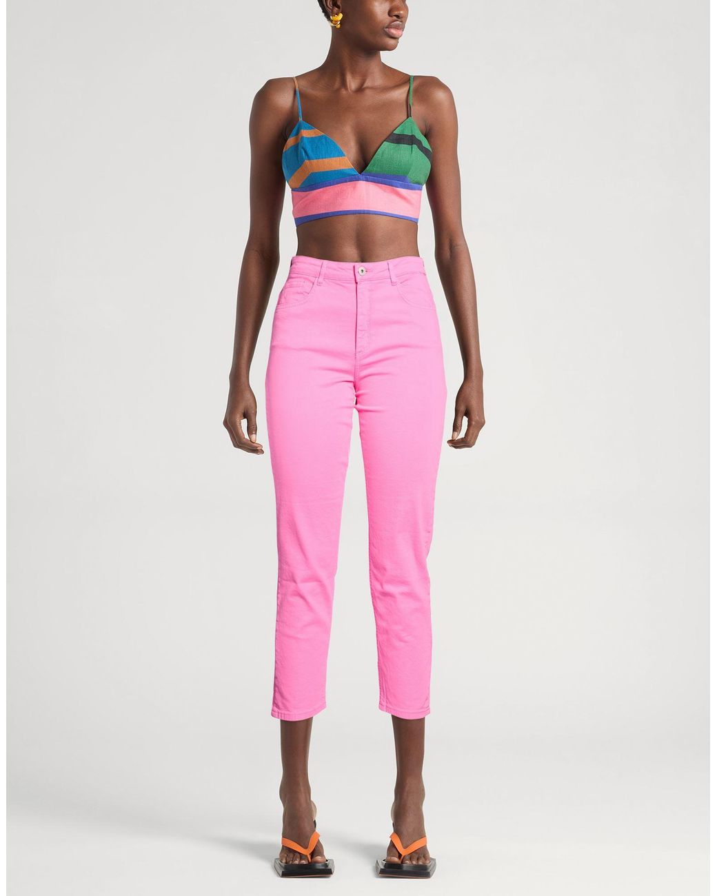 Ichi Pink Pants Cotton, Elastane