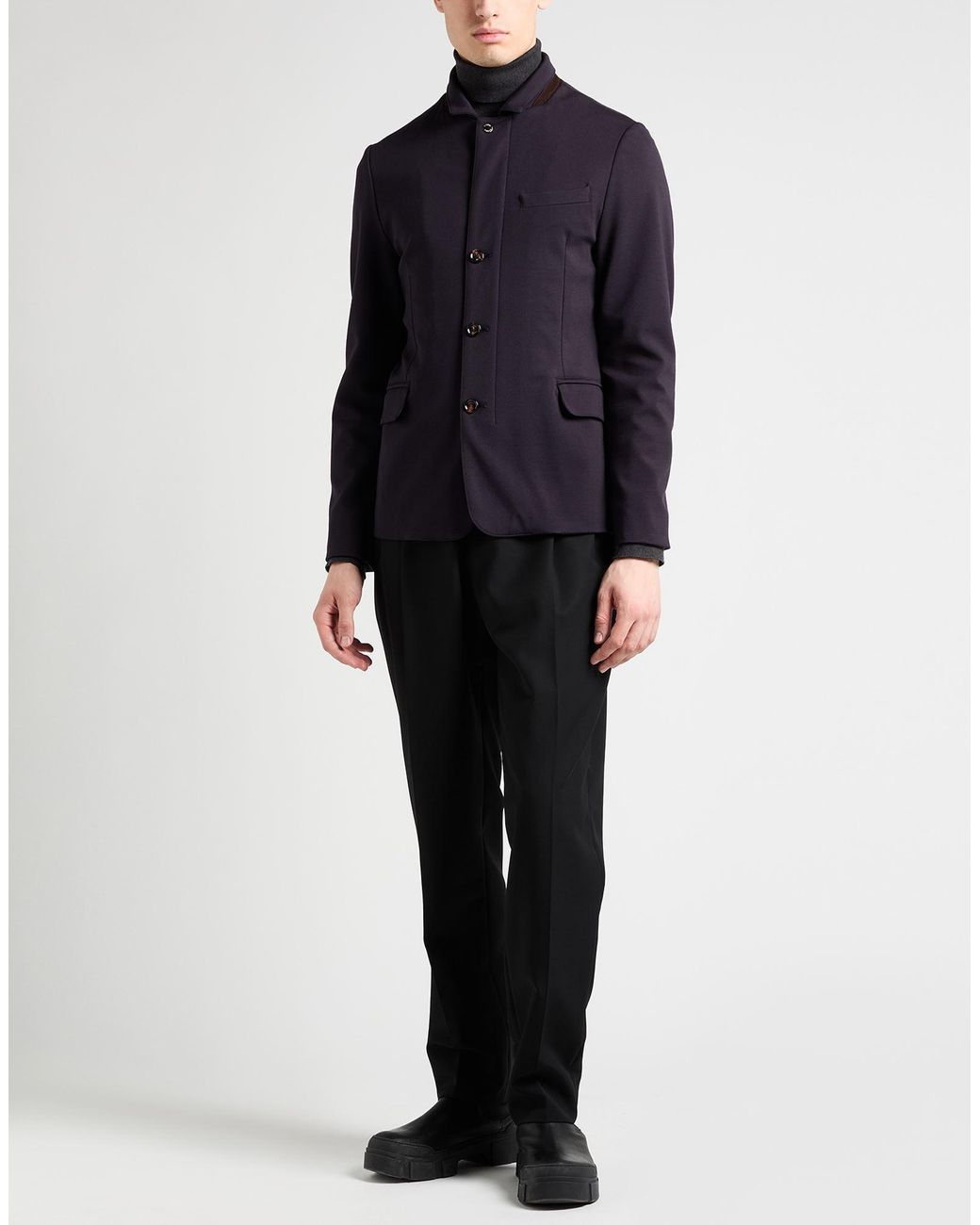 Moorer Blue Midnight Blazer Viscose, Polyamide, Elastane, Goat Skin for men