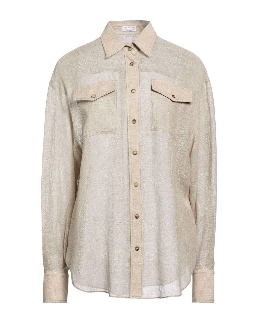 Brunello Cucinelli White Shirt Linen, Polyamide