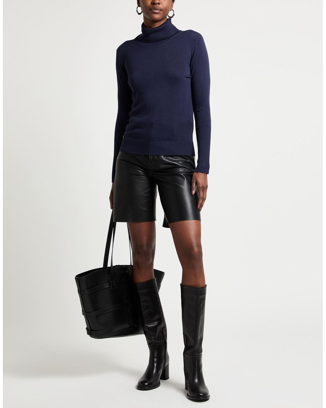 Manila Grace Blue Turtleneck