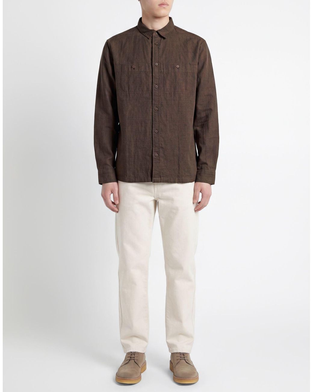 Jack Wolfskin Brown Shirt Hemp, Organic Cotton for men