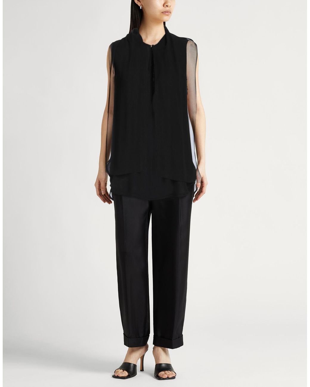 Max Mara Black Top Silk