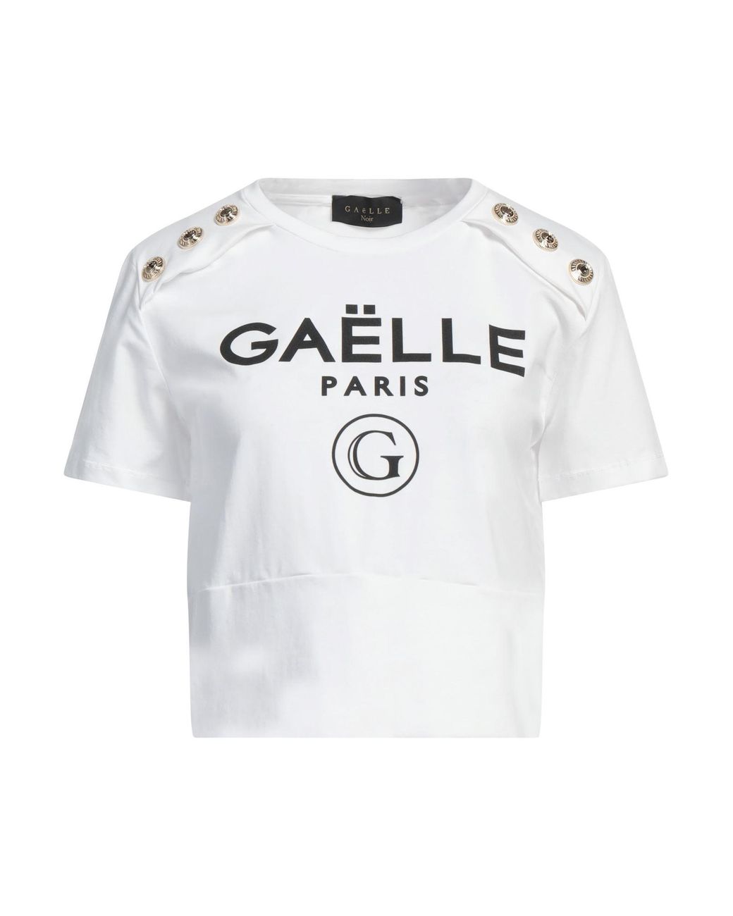 Gaelle Paris White Noir T-Shirt Cotton, Elastane