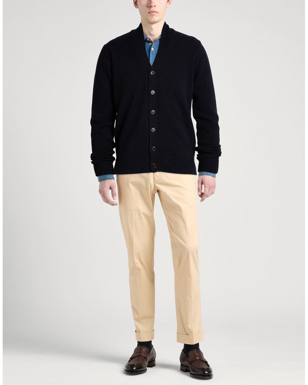 SEVENTY VENEZIA Blue Midnight Cardigan Virgin Wool for men