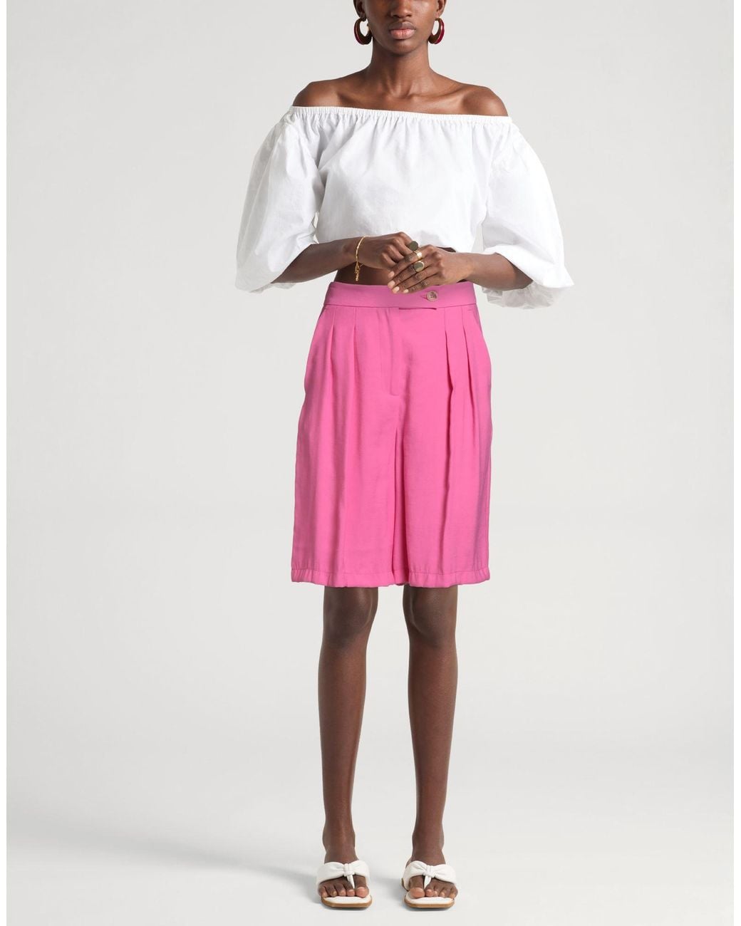 ViCOLO Pink Shorts & Bermuda Shorts Viscose, Polyester