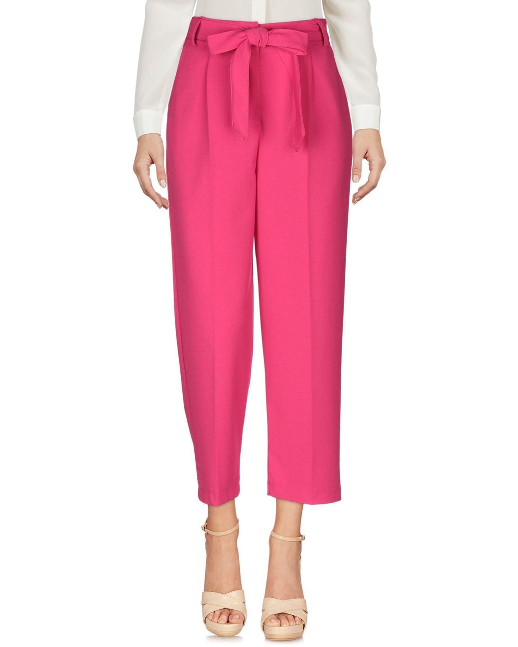 Soallure Pink Fuchsia Pants Polyester, Elastane