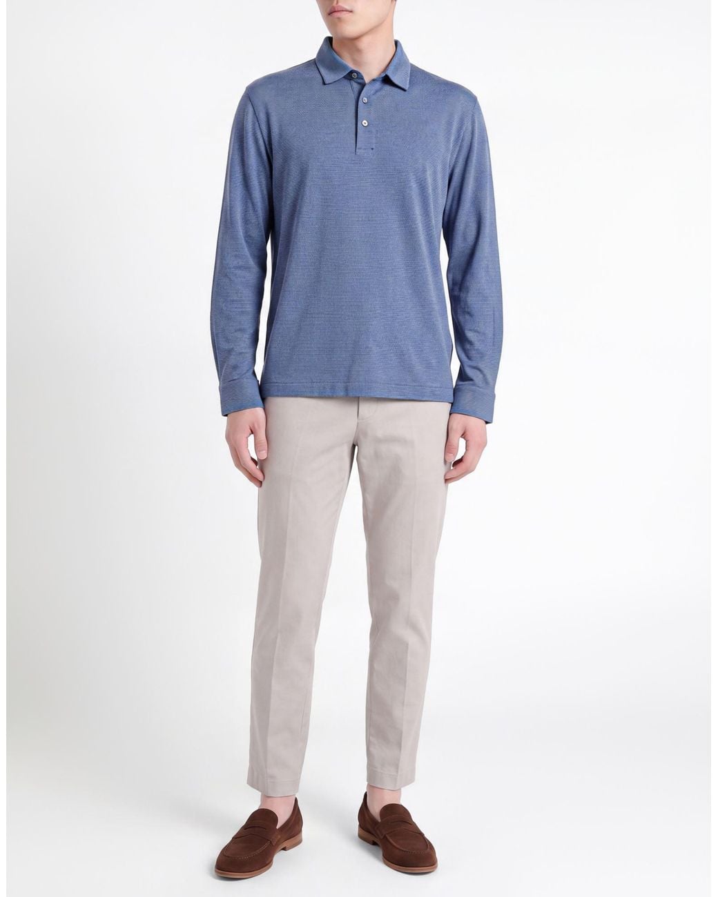 Canali Blue Sweater Cotton, Lyocell, Cashmere for men