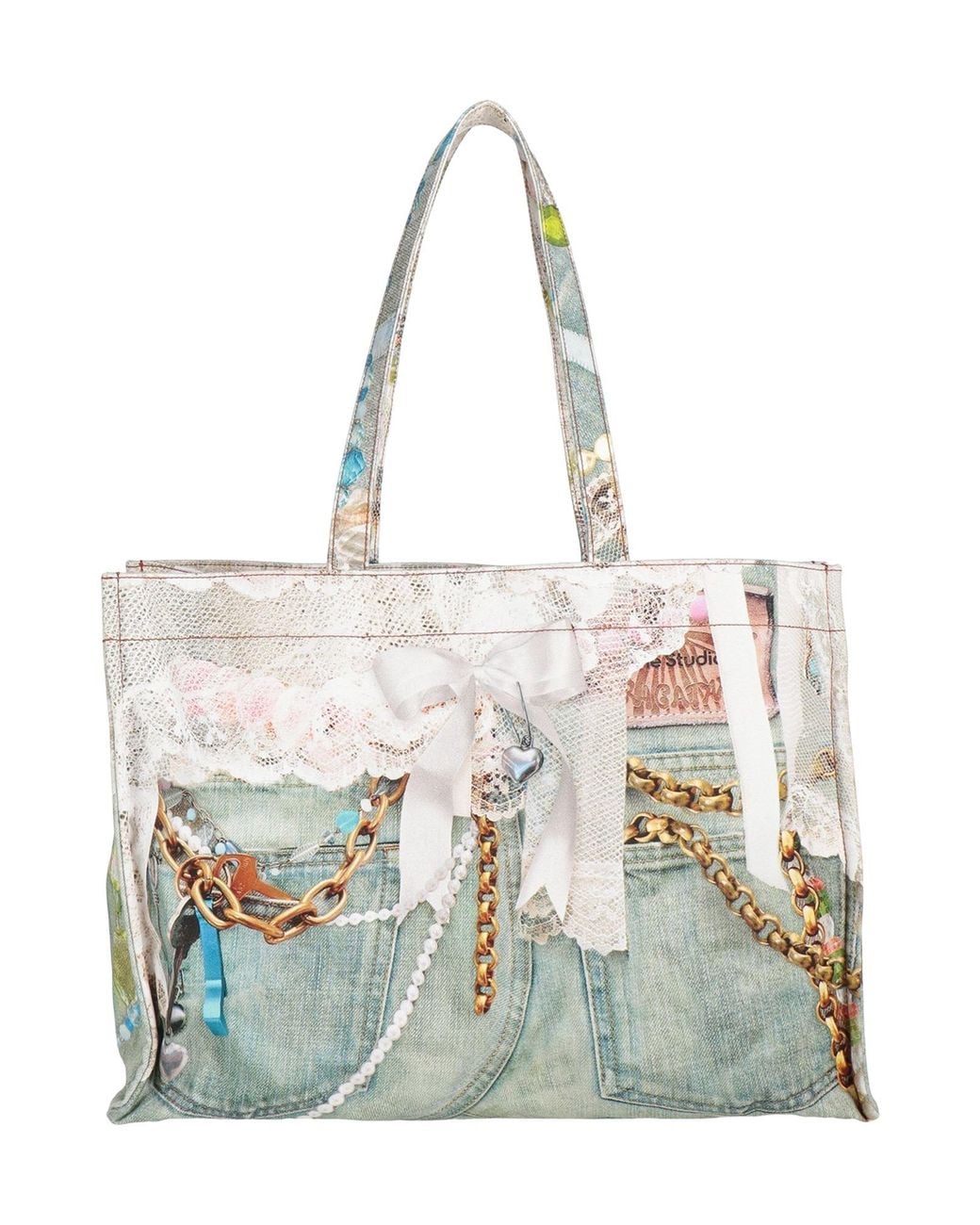 Acne Gray Shoulder Bag Cotton for men