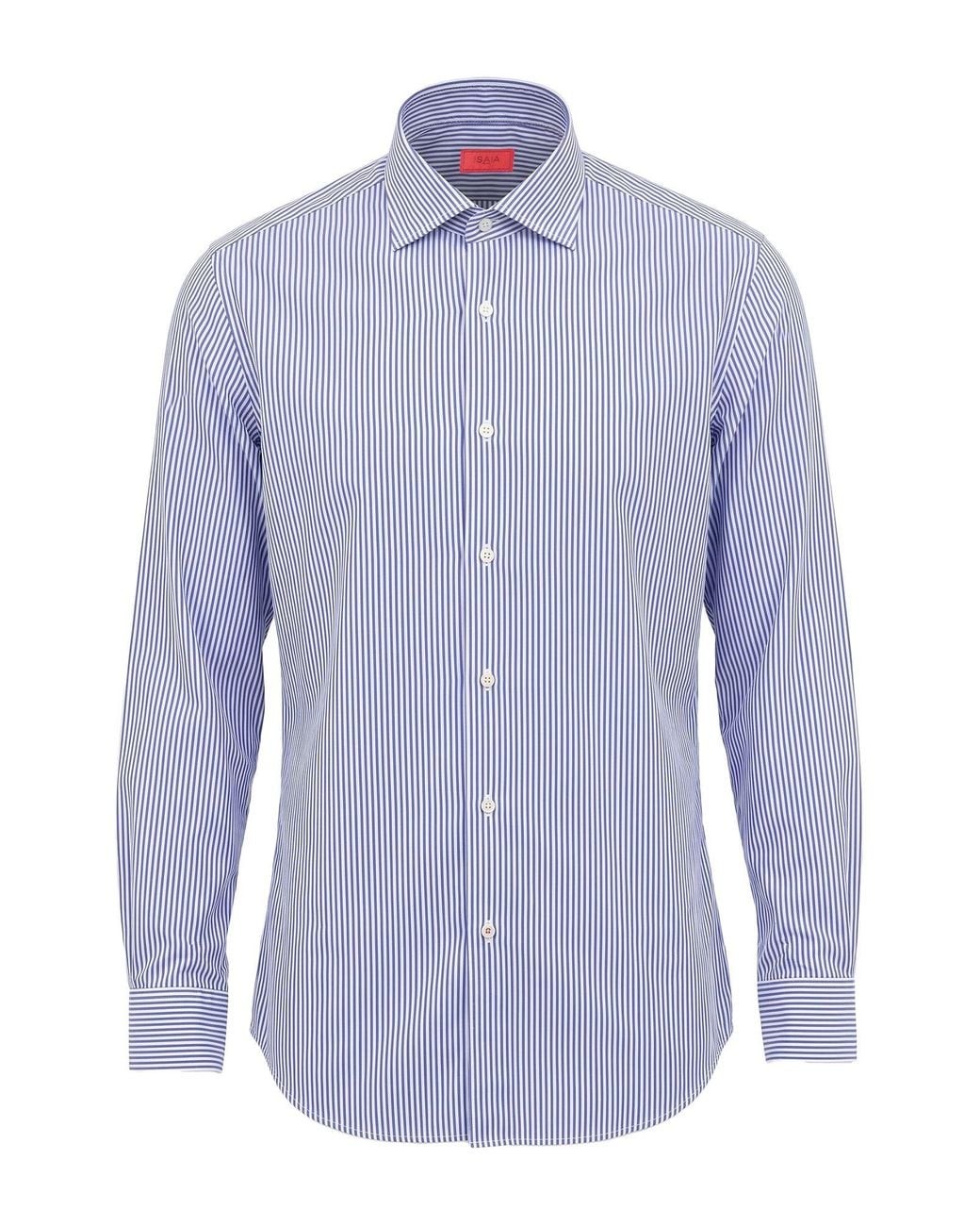 Isaia Blue Shirt Cotton for men