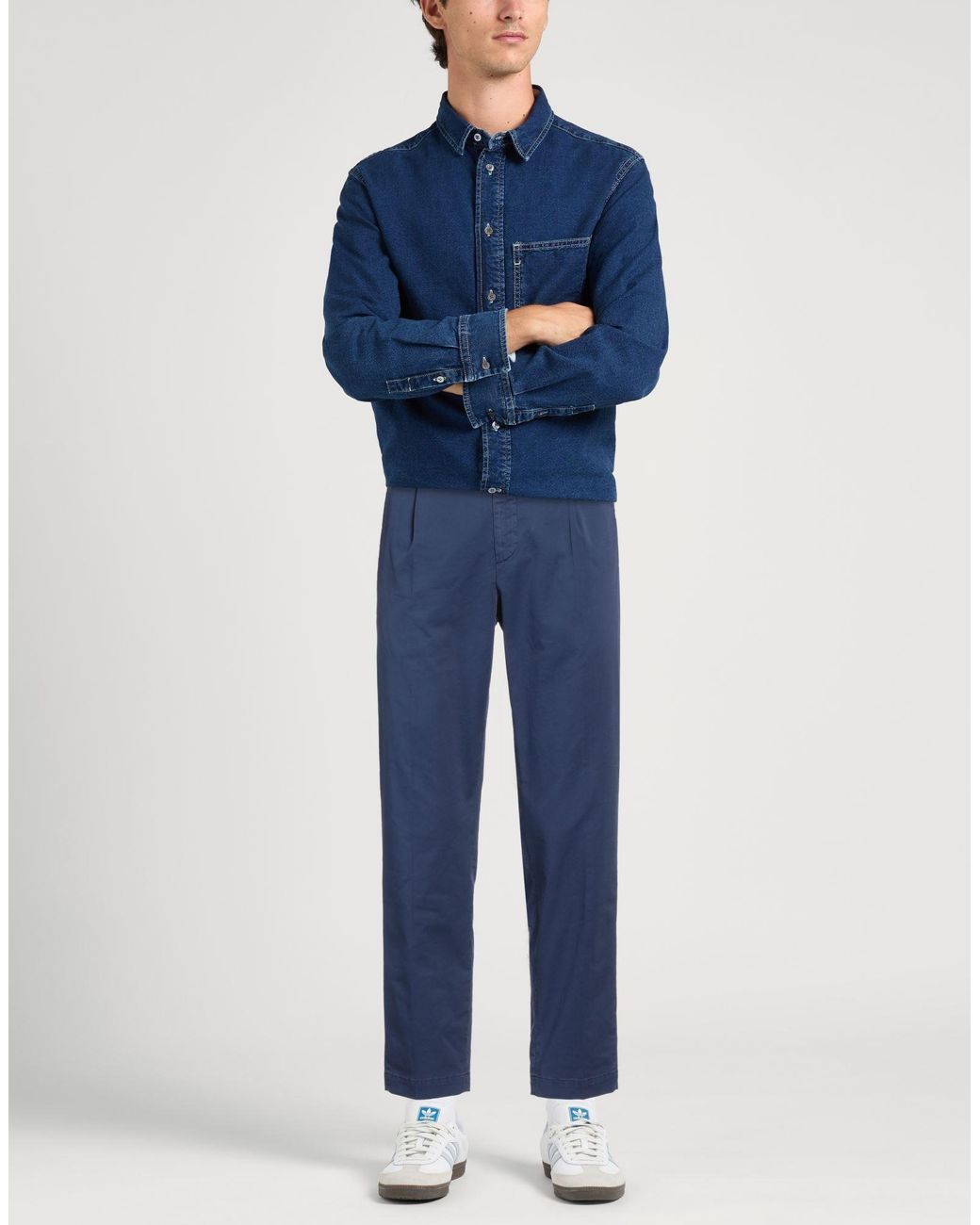 Barena Blue Pants Cotton, Elastane for men
