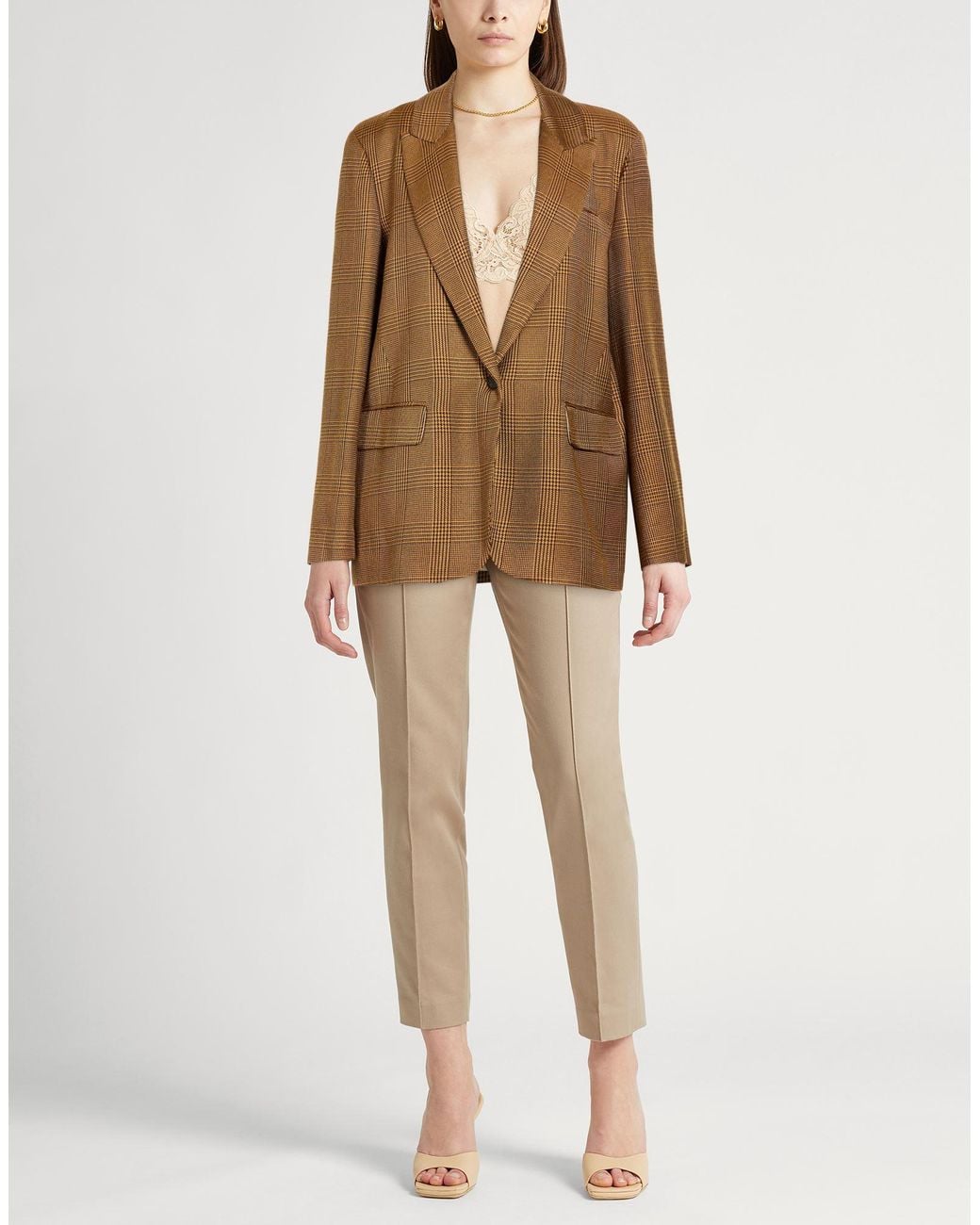Forte_forte Brown Camel Blazer Viscose, Wool