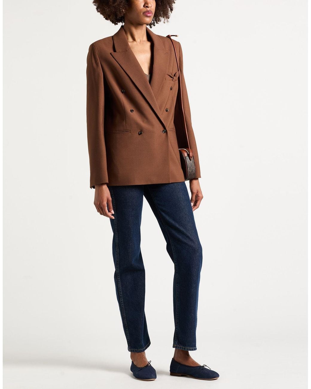THE GARMENT Brown Blazer Polyester, Wool, Elastane