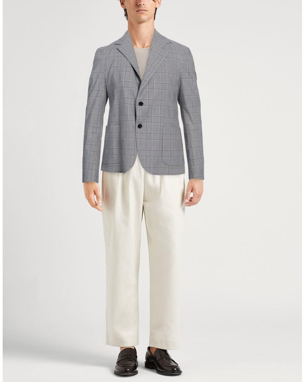 Liu Jo Gray Light Blazer Cotton, Linen, Polyester, Elastane for men