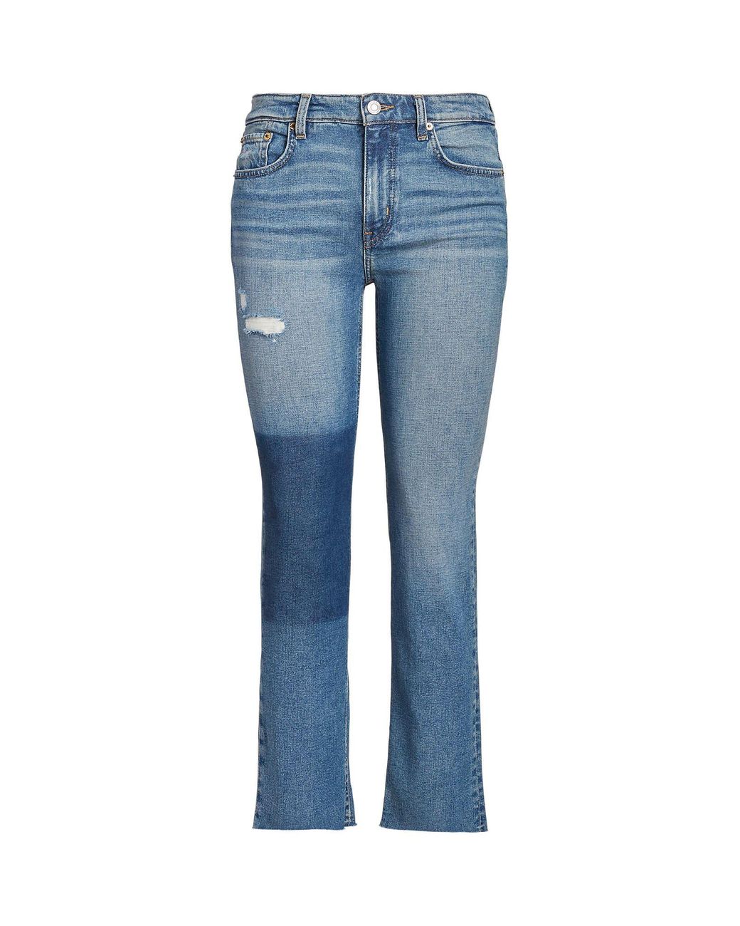 Ralph Lauren Blue High-rise Straight Cropped Jean