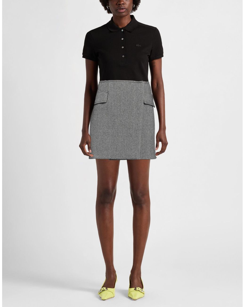 Sportmax Gray Mini Skirt Virgin Wool, Elastane