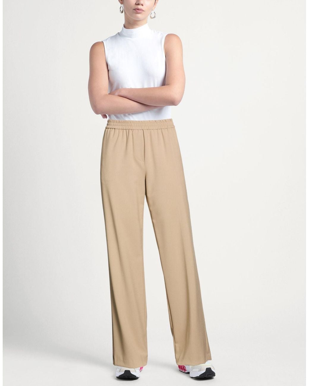 Kaos Natural Khaki Pants Polyester, Viscose, Elastane