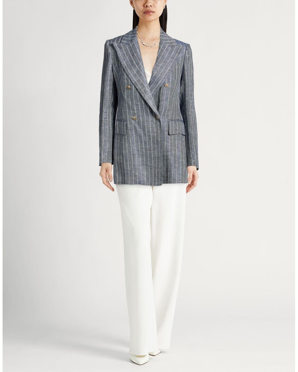 Eleventy Gray Blazer Hemp, Linen