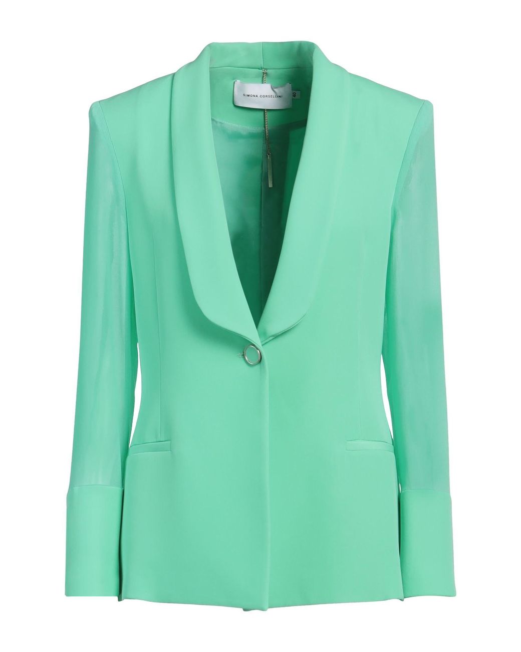 SIMONA CORSELLINI Green Blazer Polyester, Elastane