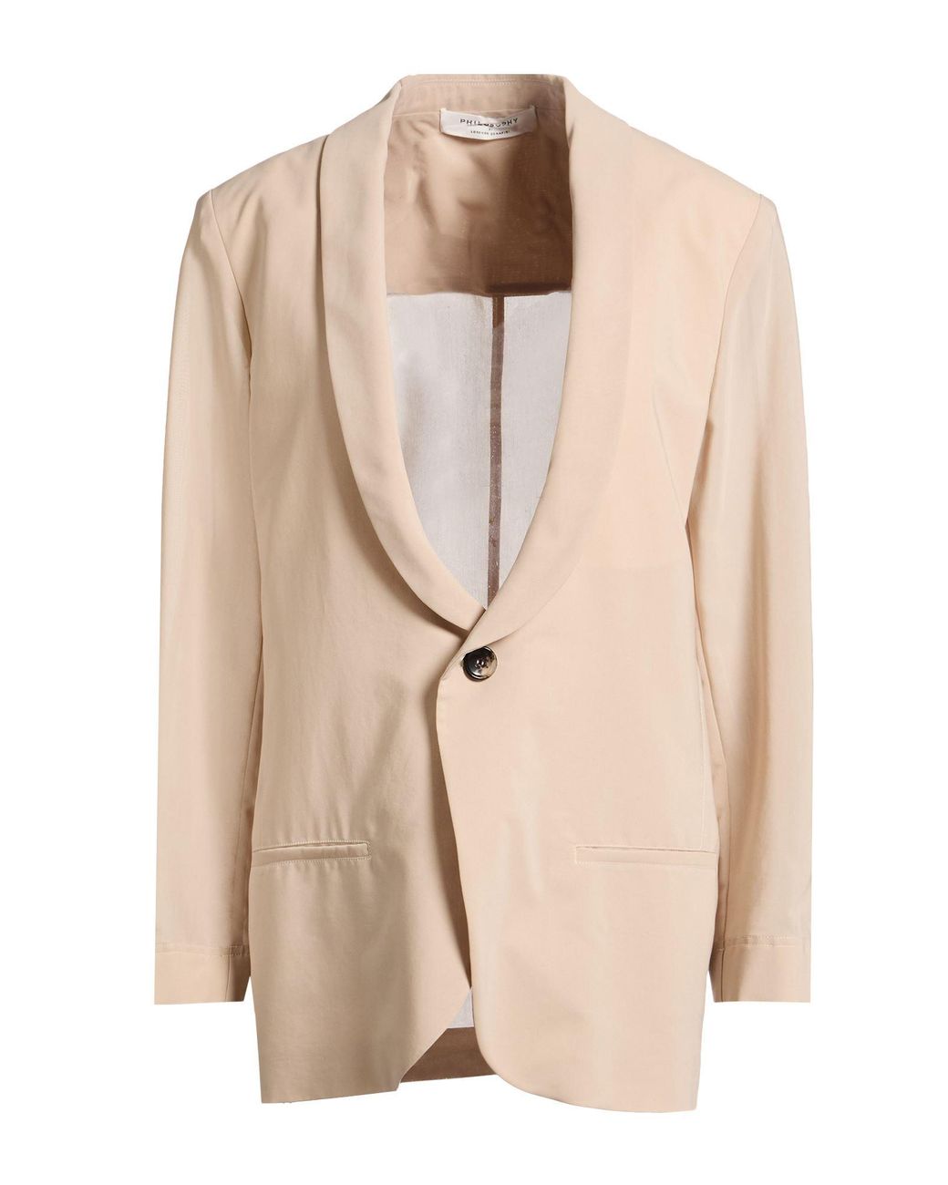Philosophy Di Lorenzo Serafini Natural Blazer Polyester, Cotton